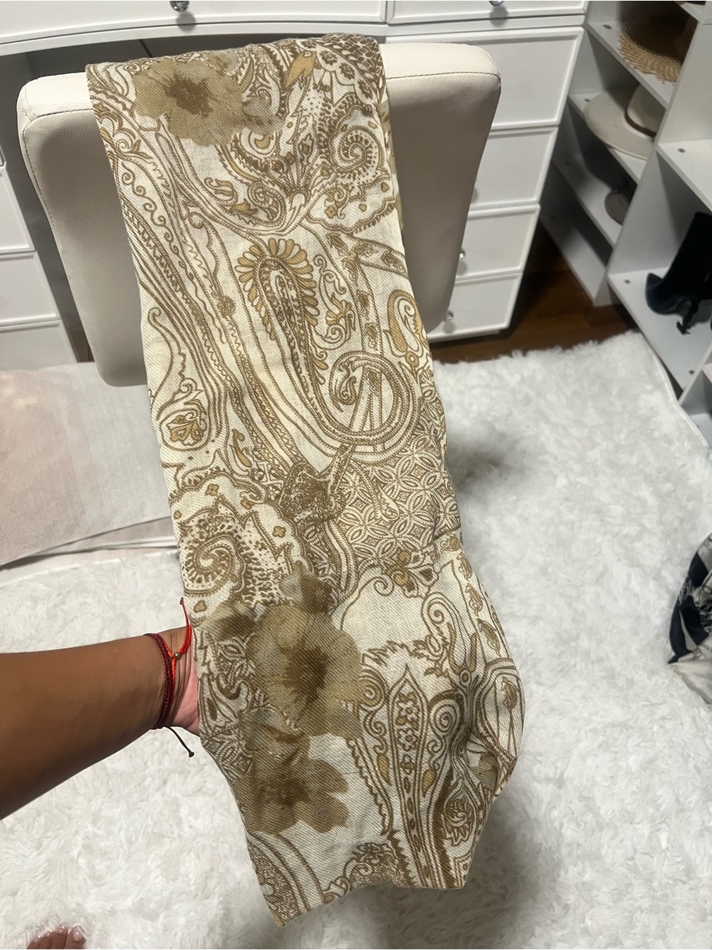 Neutral Paisley Decorative Throw - Unbranded Beige/Cream